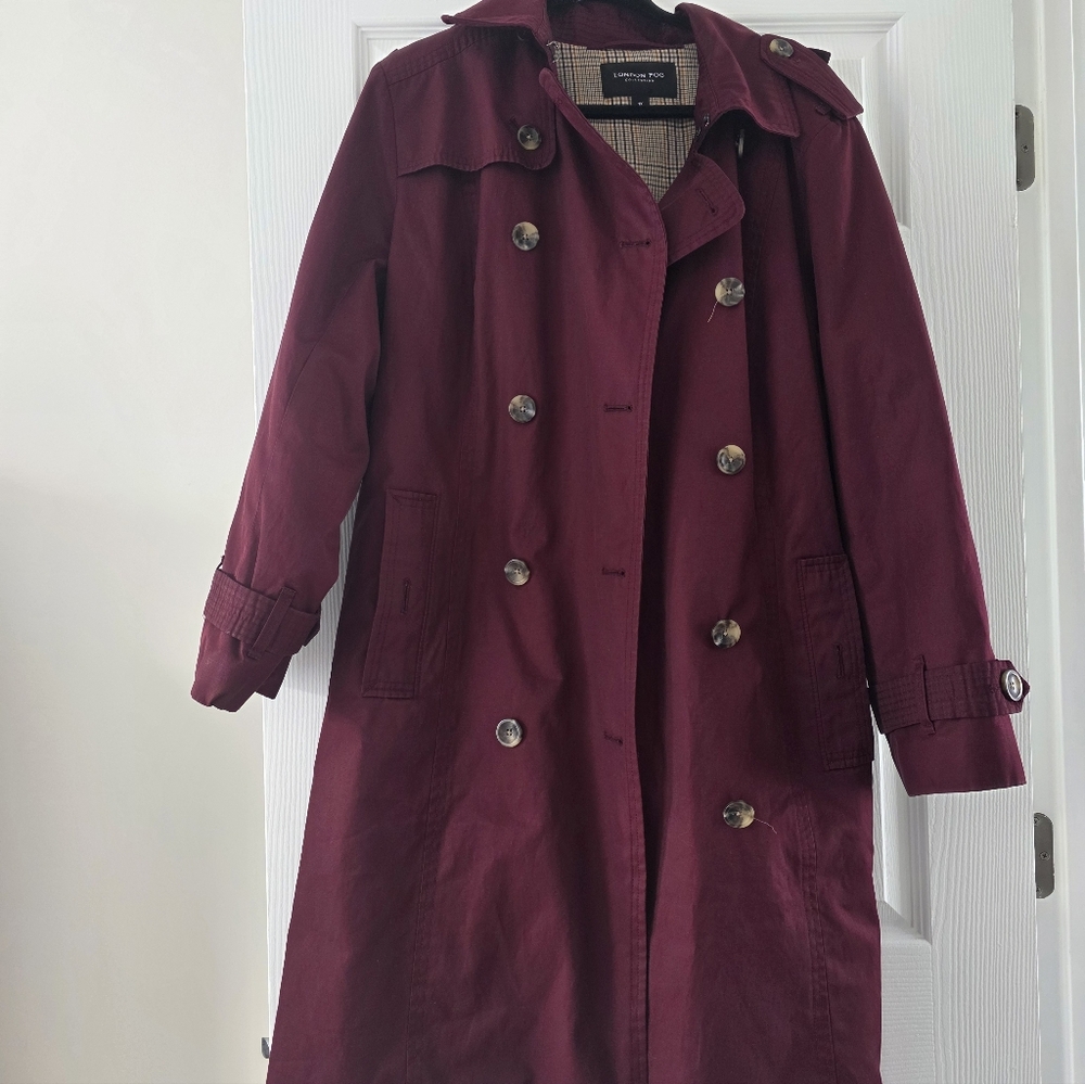 Women's Burgundy Trench Coat